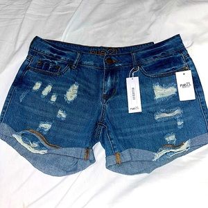 Rue21 Relaxed Fit Distressed Jean Shorts